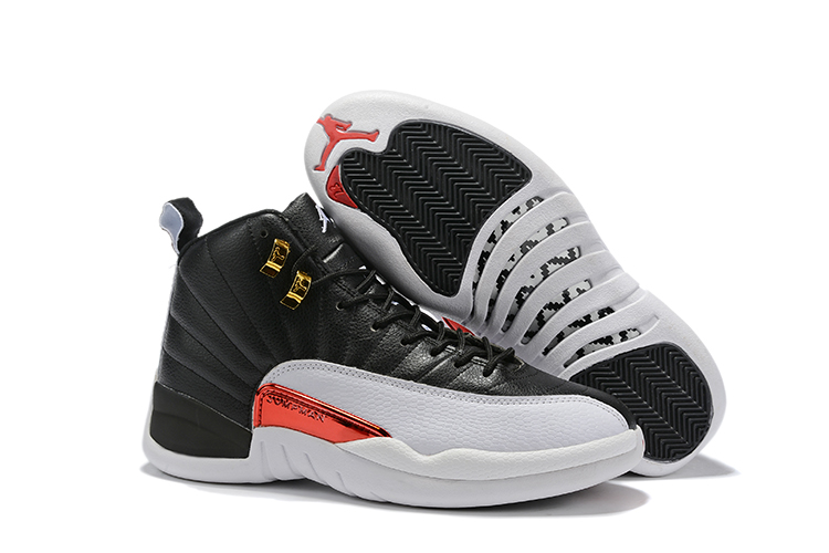 2019 New Air Jordan 12 Retro Black White Red Shoes